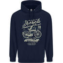 Bicycle Rider Classic Cyclist Funny Cycling Mens 80% Cotton Hoodie Navy Blue