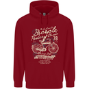 Bicycle Rider Classic Cyclist Funny Cycling Mens 80% Cotton Hoodie Red