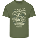 Bicycle Rider Classic Cyclist Funny Cycling Mens Cotton T-Shirt Tee Top Military Green