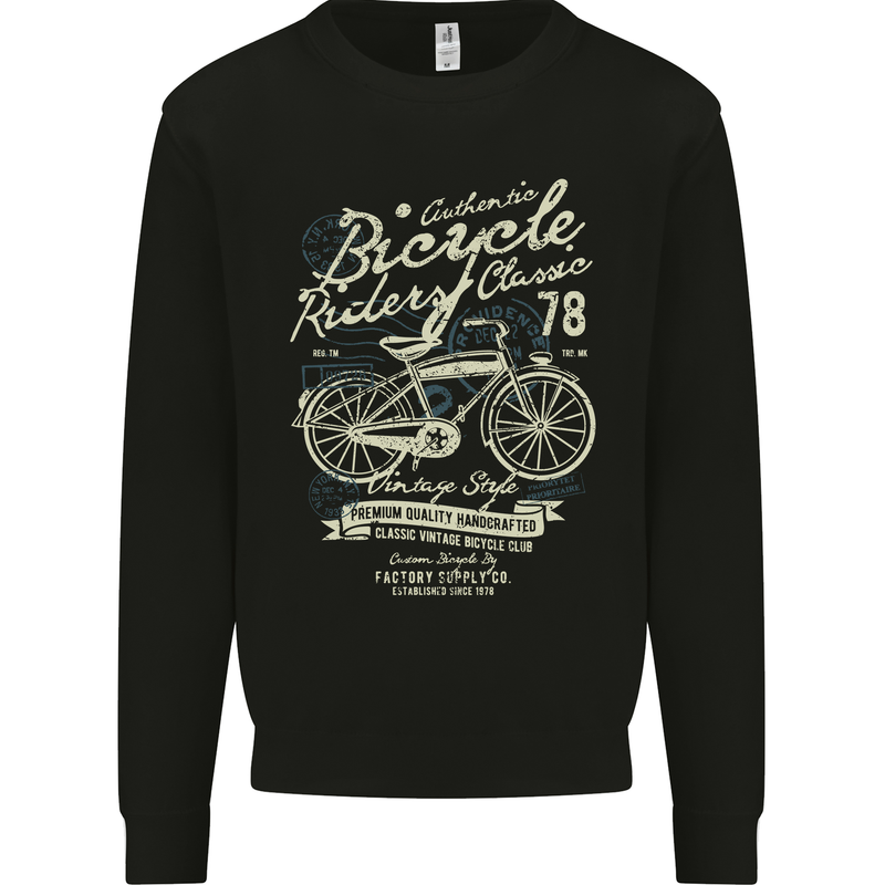 Bicycle Rider Classic Cyclist Funny Cycling Mens Sweatshirt Jumper Black