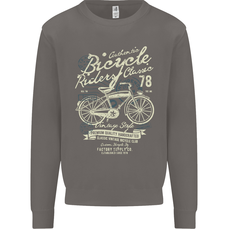 Bicycle Rider Classic Cyclist Funny Cycling Mens Sweatshirt Jumper Charcoal
