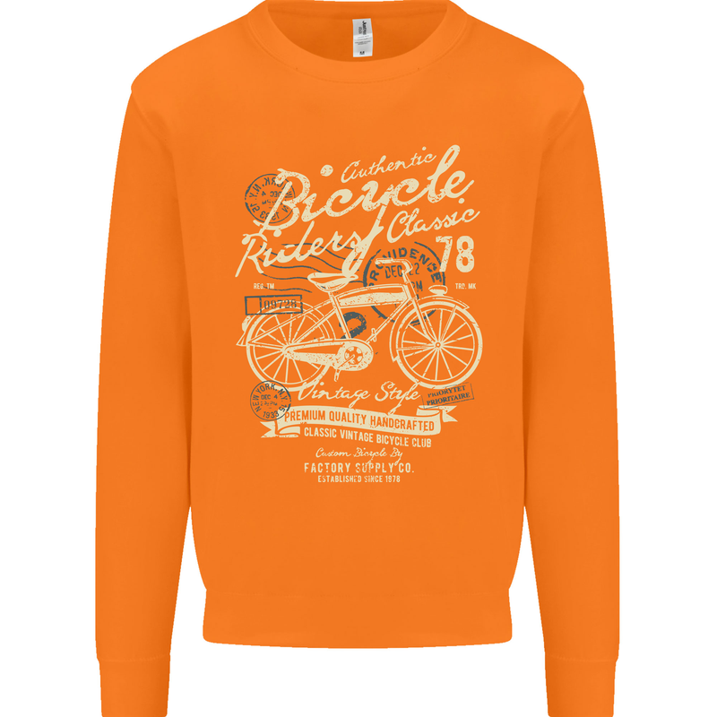 Bicycle Rider Classic Cyclist Funny Cycling Mens Sweatshirt Jumper Orange