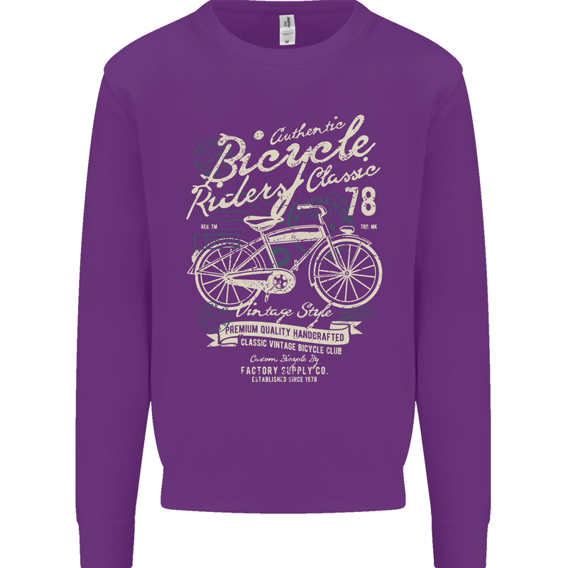 Bicycle Rider Classic Cyclist Funny Cycling Mens Sweatshirt Jumper Purple