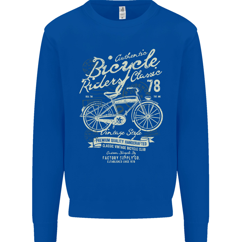 Bicycle Rider Classic Cyclist Funny Cycling Mens Sweatshirt Jumper Royal Blue