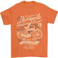 Bicycle Rider Classic Cyclist Funny Cycling Mens T-Shirt Cotton Gildan Orange