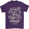 Bicycle Rider Classic Cyclist Funny Cycling Mens T-Shirt Cotton Gildan Purple