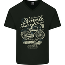 Bicycle Rider Classic Cyclist Funny Cycling Mens V-Neck Cotton T-Shirt Black