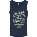 Bicycle Rider Classic Cyclist Funny Cycling Mens Vest Tank Top Navy Blue