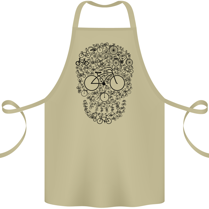 Bicycle Skull Cyclist Funny Cycling  Bike Cotton Apron 100% Organic Khaki