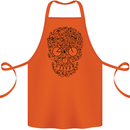 Bicycle Skull Cyclist Funny Cycling  Bike Cotton Apron 100% Organic Orange