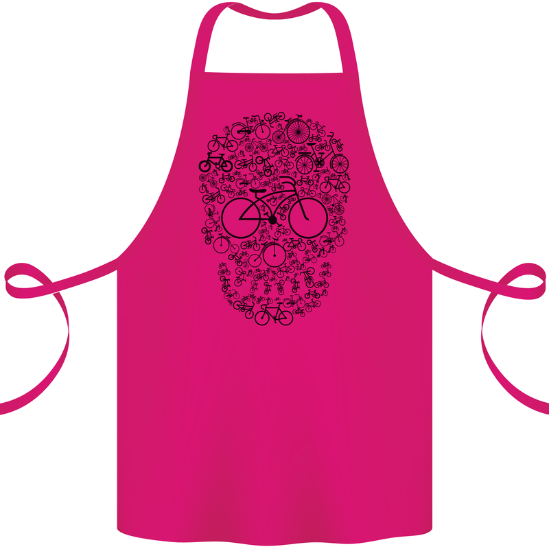Bicycle Skull Cyclist Funny Cycling  Bike Cotton Apron 100% Organic Pink