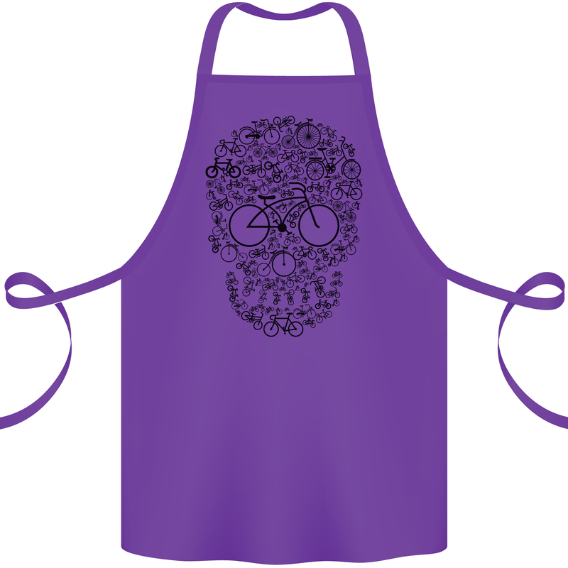 Bicycle Skull Cyclist Funny Cycling  Bike Cotton Apron 100% Organic Purple