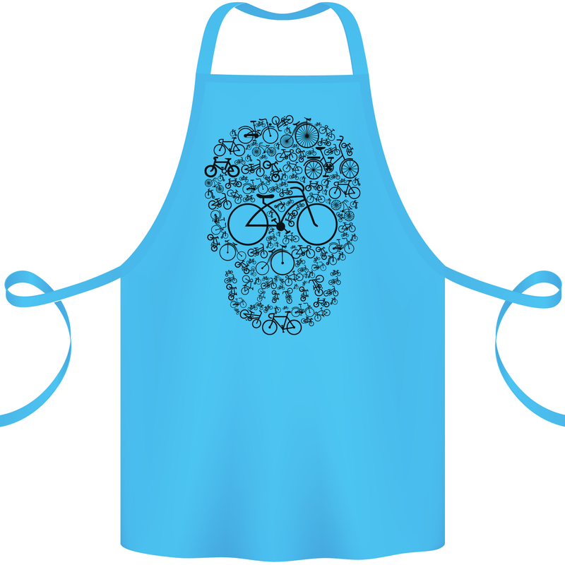 Bicycle Skull Cyclist Funny Cycling  Bike Cotton Apron 100% Organic Turquoise