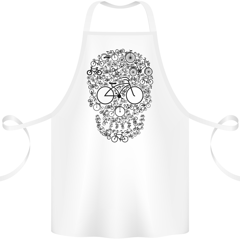 Bicycle Skull Cyclist Funny Cycling  Bike Cotton Apron 100% Organic White