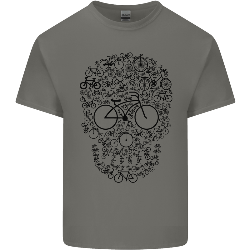 Bicycle Skull Cyclist Funny Cycling  Bike Kids T-Shirt Childrens Charcoal