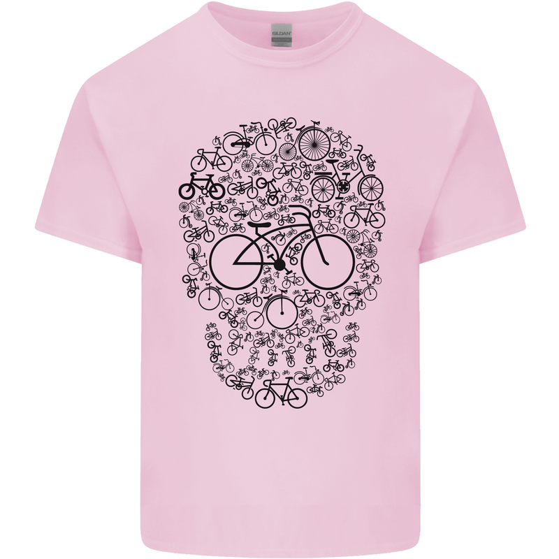 Bicycle Skull Cyclist Funny Cycling  Bike Kids T-Shirt Childrens Light Pink