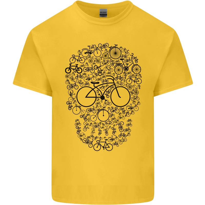 Bicycle Skull Cyclist Funny Cycling  Bike Kids T-Shirt Childrens Yellow