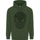 Bicycle Skull Cyclist Funny Cycling  Bike Mens 80% Cotton Hoodie Forest Green
