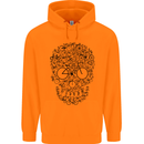 Bicycle Skull Cyclist Funny Cycling  Bike Mens 80% Cotton Hoodie Orange