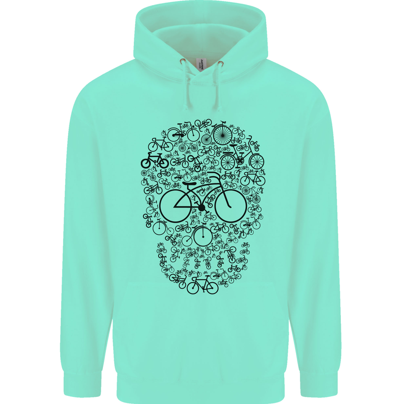 Bicycle Skull Cyclist Funny Cycling  Bike Mens 80% Cotton Hoodie Peppermint