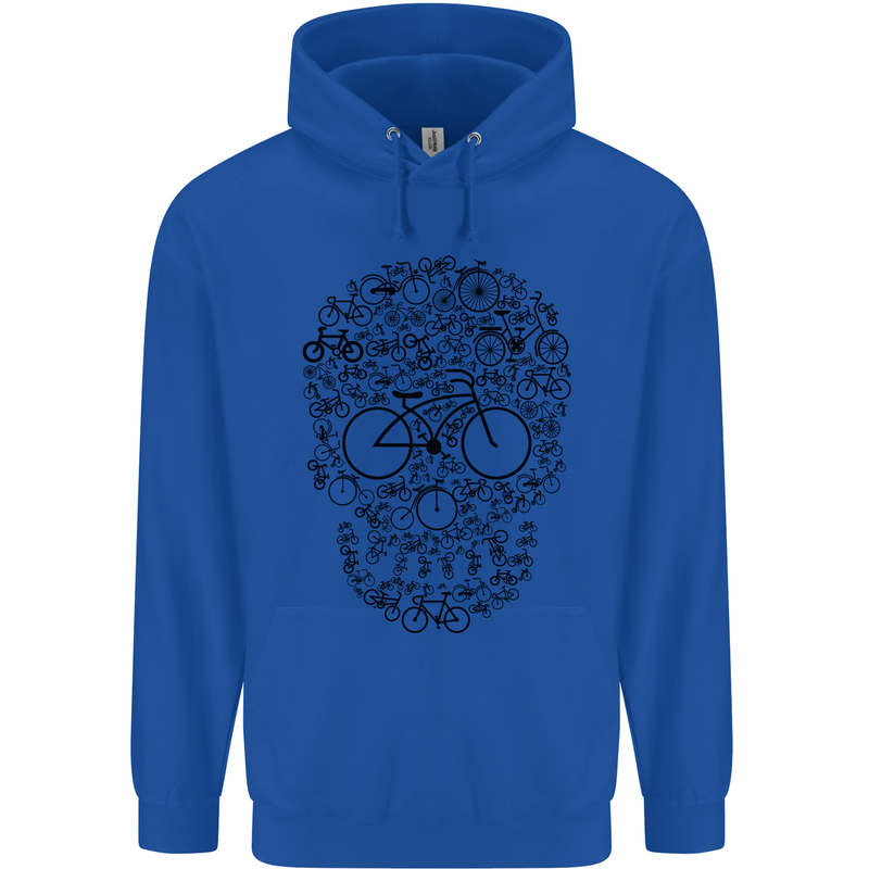 Bicycle Skull Cyclist Funny Cycling  Bike Mens 80% Cotton Hoodie Royal Blue