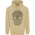 Bicycle Skull Cyclist Funny Cycling  Bike Mens 80% Cotton Hoodie Sand