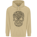 Bicycle Skull Cyclist Funny Cycling  Bike Mens 80% Cotton Hoodie Sand