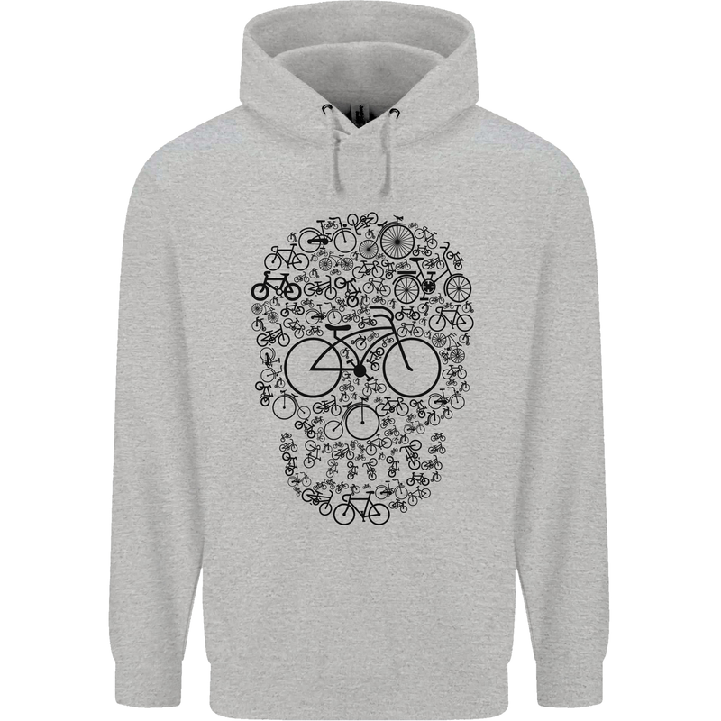Bicycle Skull Cyclist Funny Cycling  Bike Mens 80% Cotton Hoodie Sports Grey