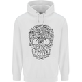 Bicycle Skull Cyclist Funny Cycling  Bike Mens 80% Cotton Hoodie White