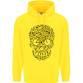Bicycle Skull Cyclist Funny Cycling  Bike Mens 80% Cotton Hoodie Yellow