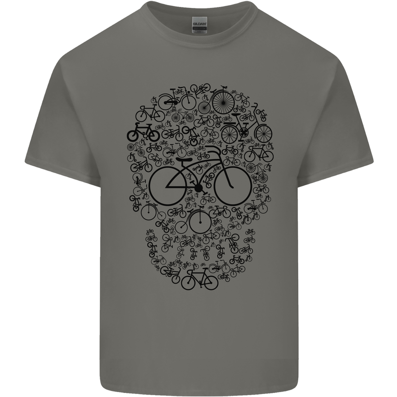 Bicycle Skull Cyclist Funny Cycling  Bike Mens Cotton T-Shirt Tee Top Charcoal