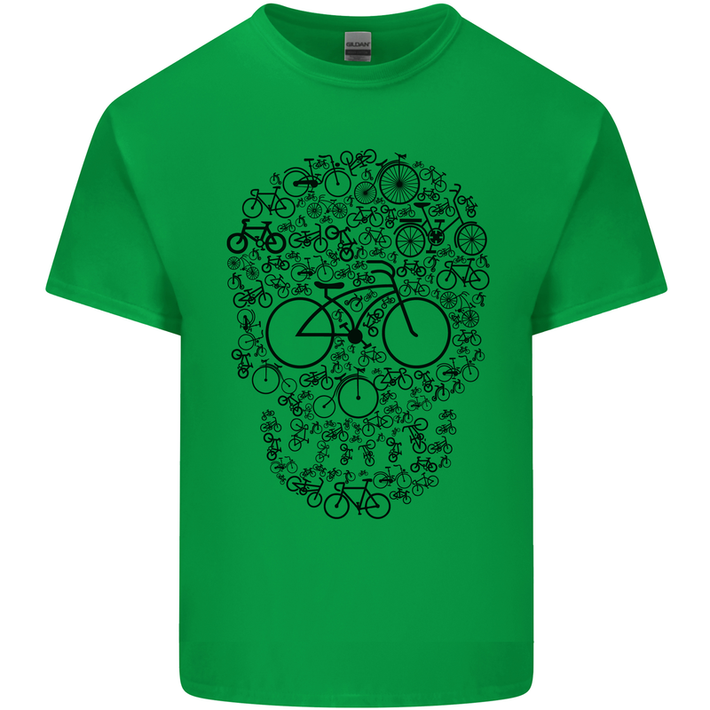 Bicycle Skull Cyclist Funny Cycling  Bike Mens Cotton T-Shirt Tee Top Irish Green