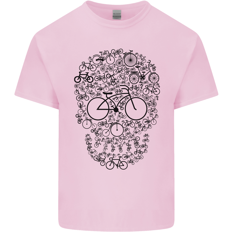 Bicycle Skull Cyclist Funny Cycling  Bike Mens Cotton T-Shirt Tee Top Light Pink