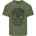 Bicycle Skull Cyclist Funny Cycling  Bike Mens Cotton T-Shirt Tee Top Military Green