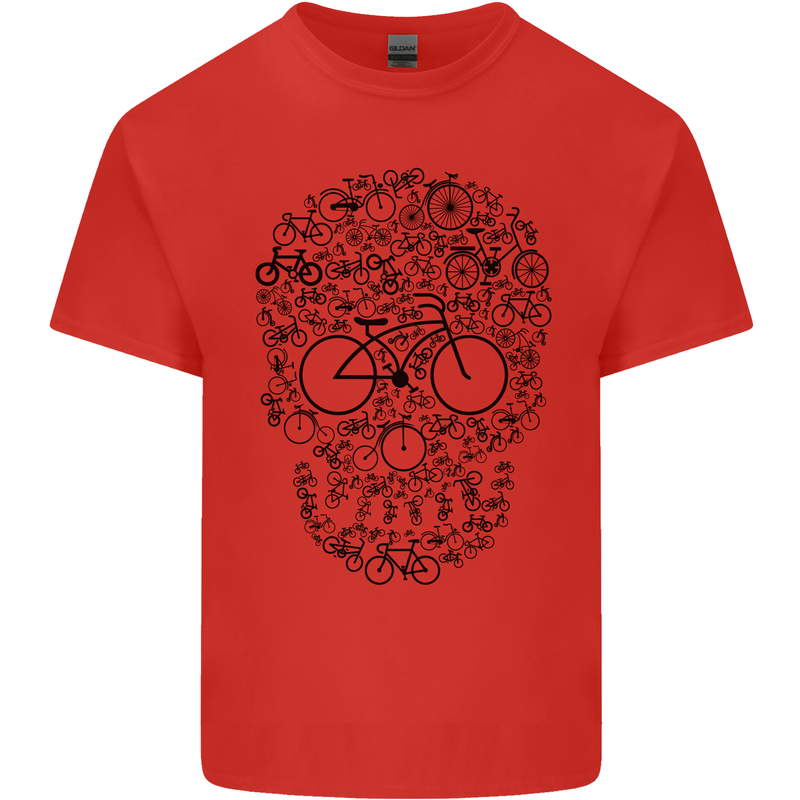Bicycle Skull Cyclist Funny Cycling  Bike Mens Cotton T-Shirt Tee Top Red