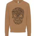 Bicycle Skull Cyclist Funny Cycling  Bike Mens Sweatshirt Jumper Caramel Latte