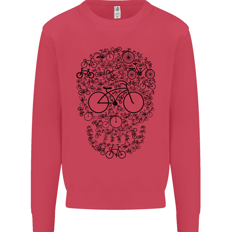 Bicycle Skull Cyclist Funny Cycling  Bike Mens Sweatshirt Jumper Heliconia