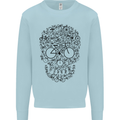 Bicycle Skull Cyclist Funny Cycling  Bike Mens Sweatshirt Jumper Light Blue