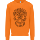 Bicycle Skull Cyclist Funny Cycling  Bike Mens Sweatshirt Jumper Orange