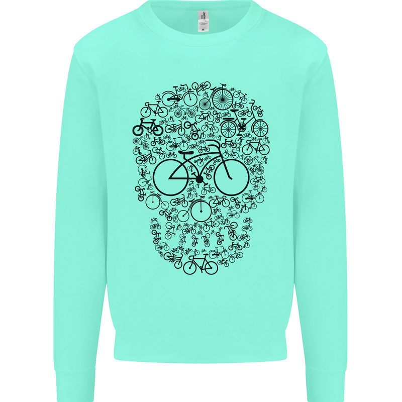 Bicycle Skull Cyclist Funny Cycling  Bike Mens Sweatshirt Jumper Peppermint