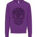 Bicycle Skull Cyclist Funny Cycling  Bike Mens Sweatshirt Jumper Purple