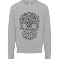 Bicycle Skull Cyclist Funny Cycling  Bike Mens Sweatshirt Jumper Sports Grey
