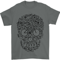 Bicycle Skull Cyclist Funny Cycling  Bike Mens T-Shirt Cotton Gildan Charcoal