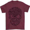 Bicycle Skull Cyclist Funny Cycling  Bike Mens T-Shirt Cotton Gildan Maroon