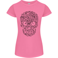 Bicycle Skull Cyclist Funny Cycling  Bike Womens Petite Cut T-Shirt Azalea