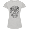 Bicycle Skull Cyclist Funny Cycling  Bike Womens Petite Cut T-Shirt Sports Grey