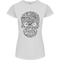 Bicycle Skull Cyclist Funny Cycling  Bike Womens Petite Cut T-Shirt White