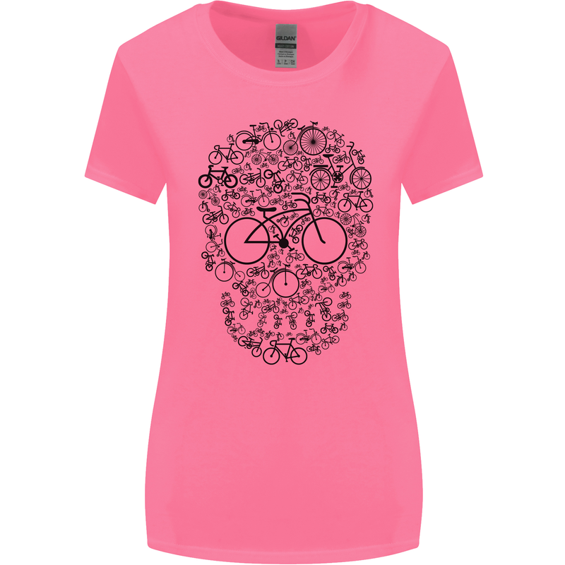 Bicycle Skull Cyclist Funny Cycling  Bike Womens Wider Cut T-Shirt Azalea