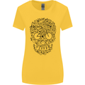 Bicycle Skull Cyclist Funny Cycling  Bike Womens Wider Cut T-Shirt Yellow