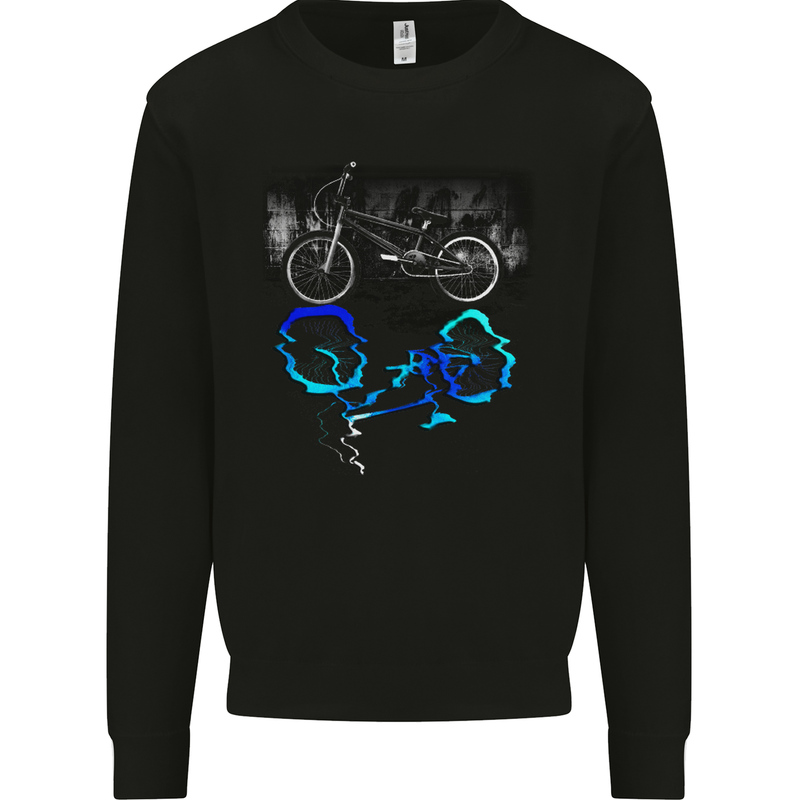 Bicyle Reflection Cycling Cyclist Bike Mens Sweatshirt Jumper Black